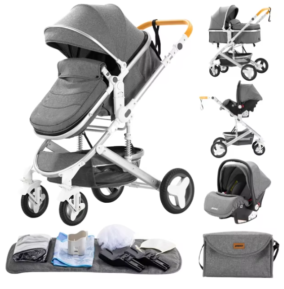 Poussette de voyage portable luxueuse 3 en 1 : Le compagnon ideal pour vos aventures familiales